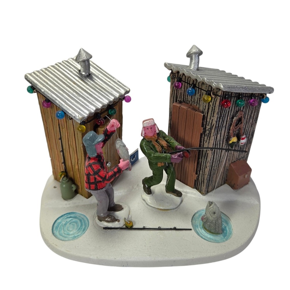 Lemax Friendly Competition Ice Fishing Men Fishermen Ceramic Holiday Decor Boxed